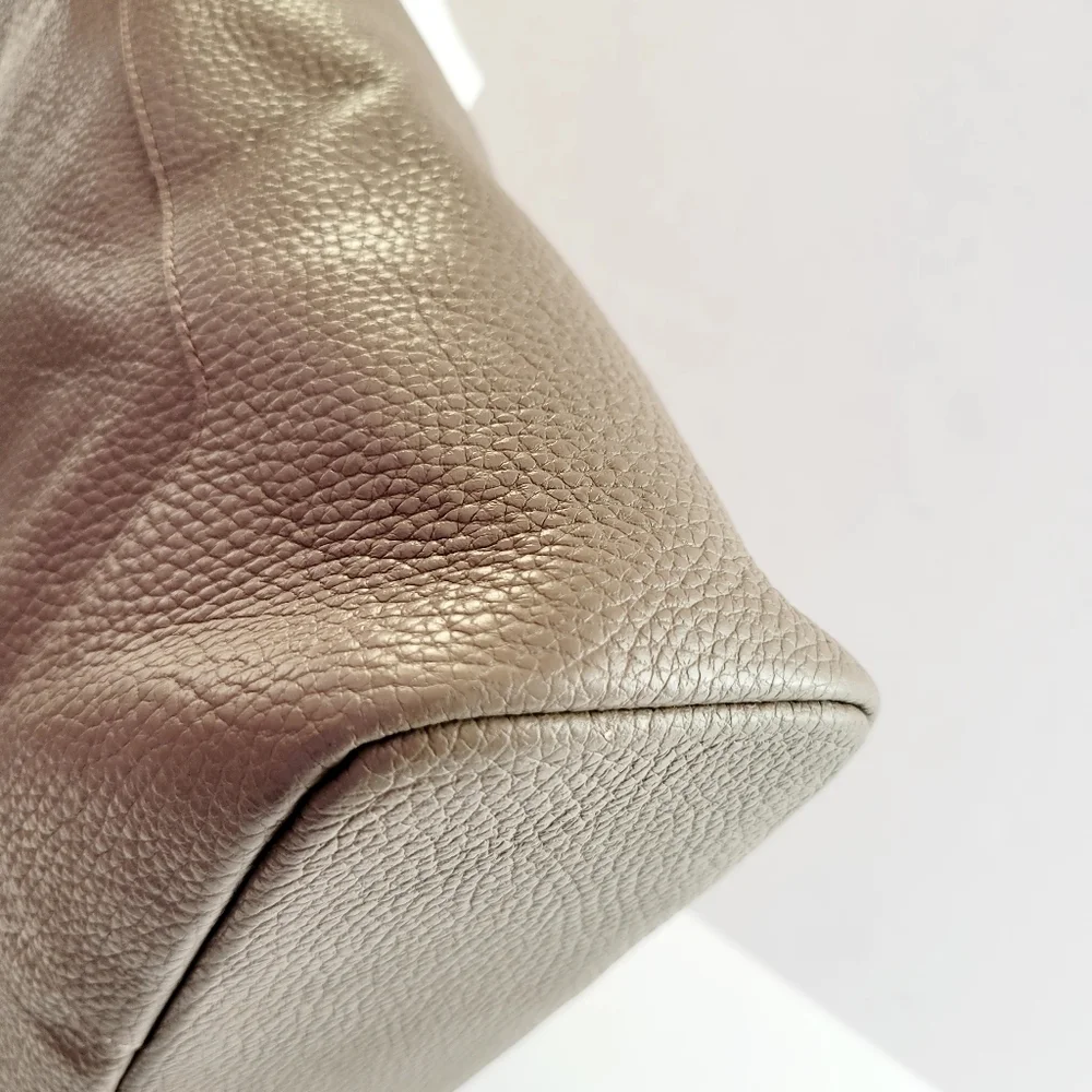 Furla Pebbled Leather Hobo Bag Beige